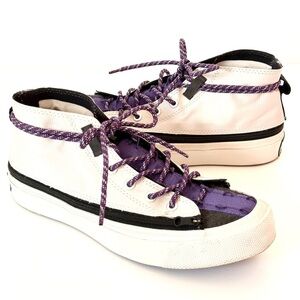 Converse Deck Star Zip Mid Sneaker in Pale Putty, Black, & Pale Wm Size 7.5